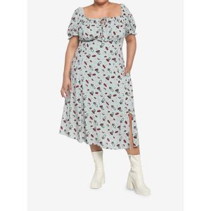 Frog Mushroom Sage Green Empire Midi Dress (3X)